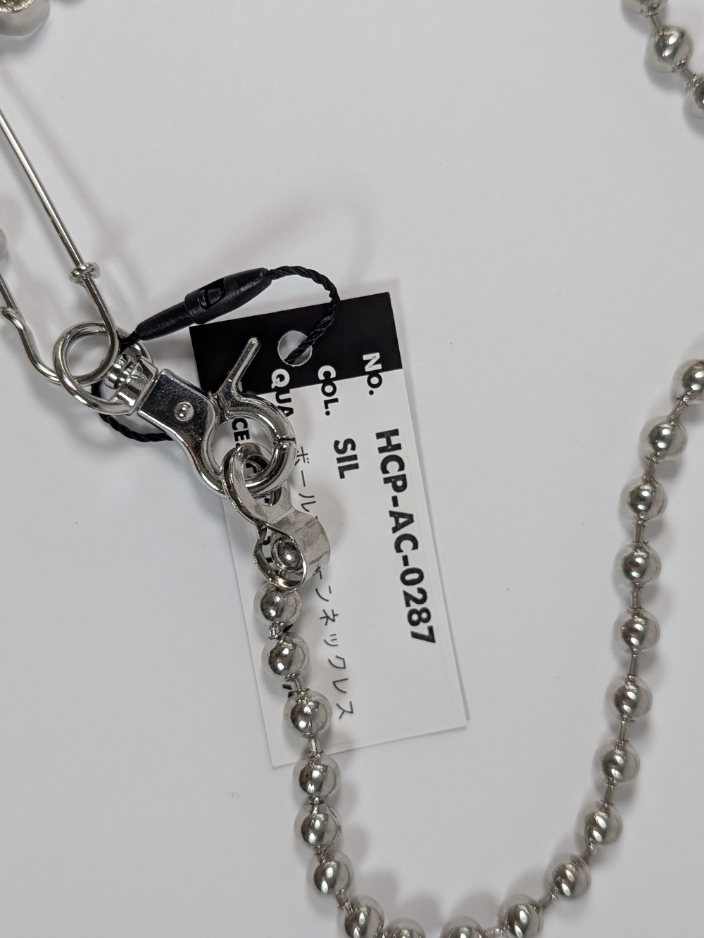 HELLCATPUNKS Safety Pin Ball Chain Choker Necklace Silver OS NWT Archive Punk - Picture 7 of 7